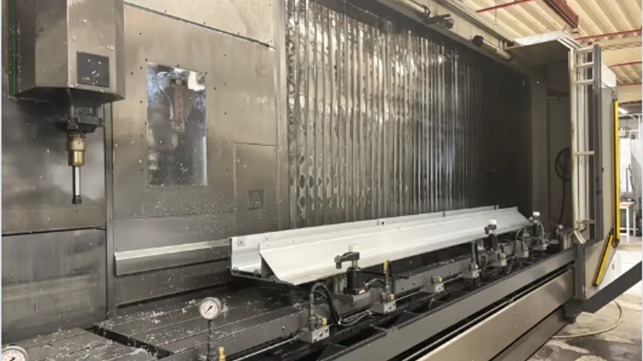 Große CNC-Fräsmaschine für die Bearbeitung langer Aluminiumprofile